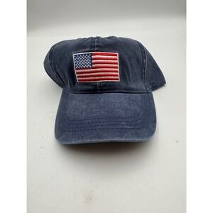 Americana Apparel USA Flag Patch Baseball Cap Navy Blue Vintage Wash Adjustable